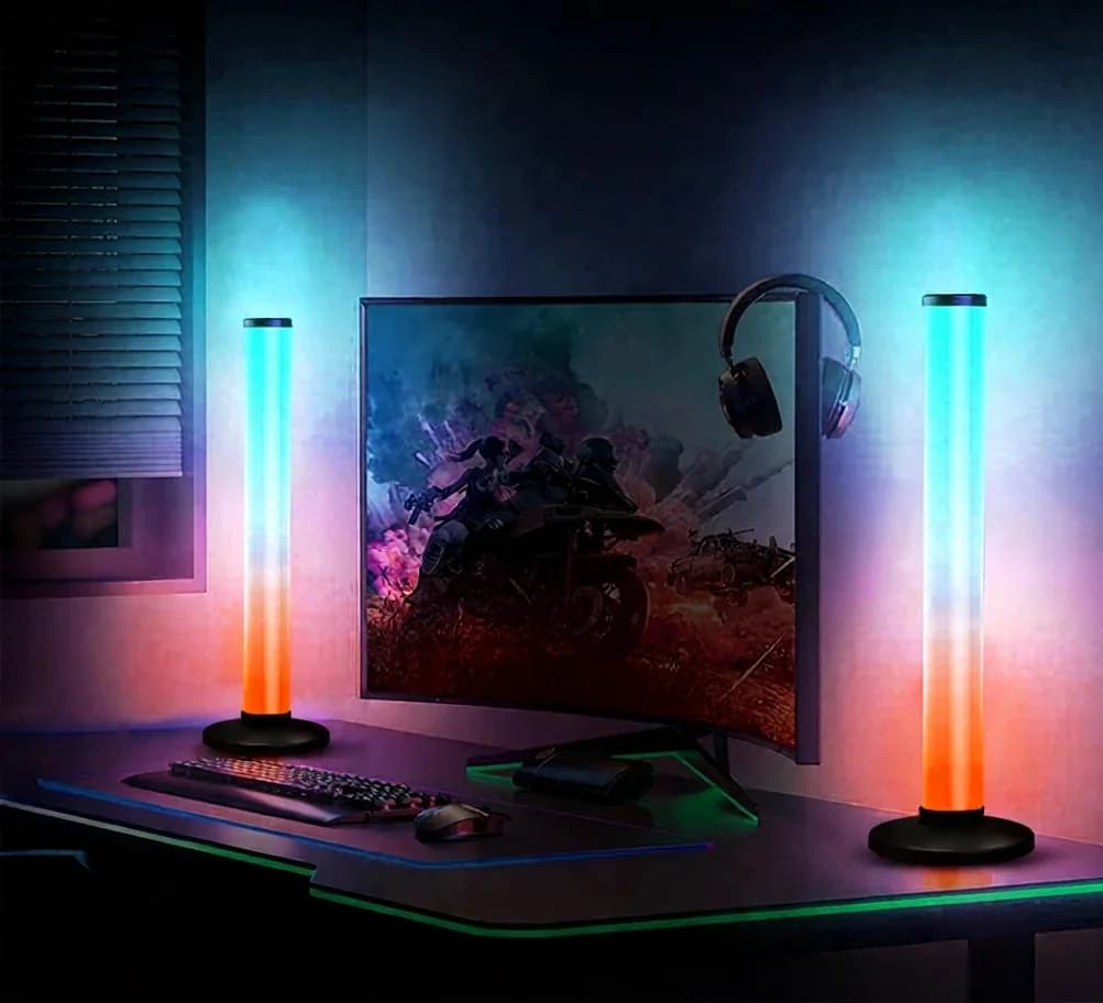 Настольная лампа RGB 360° с реакцией на звук, управлением через приложение и пульт