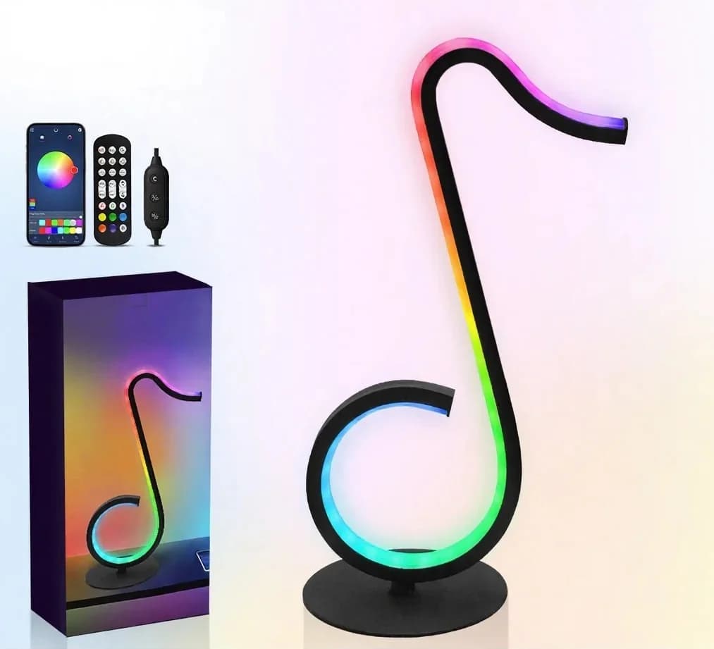 Настольная RGB-лампа в виде ноты с пультом ДУ, питание от USB