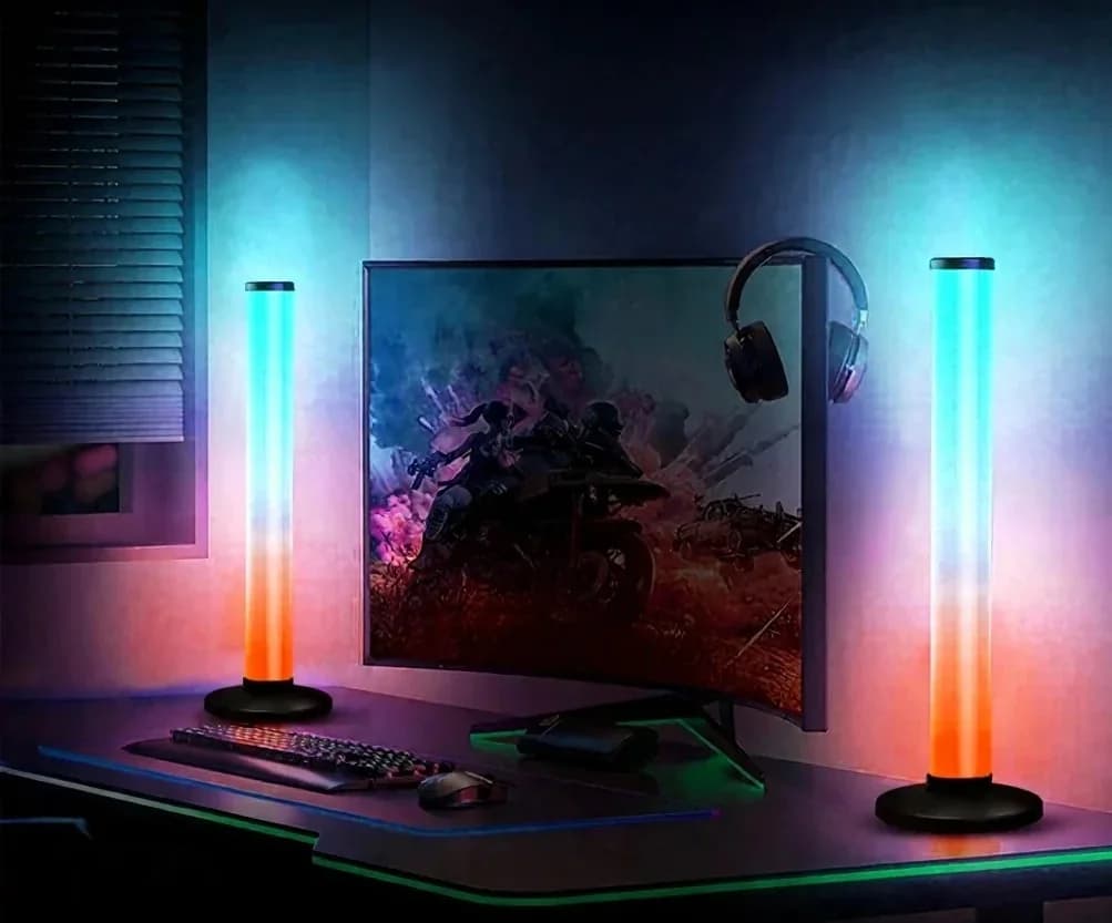 Настольная лампа RGB 360° с реакцией на звук, управлением через приложение и пульт