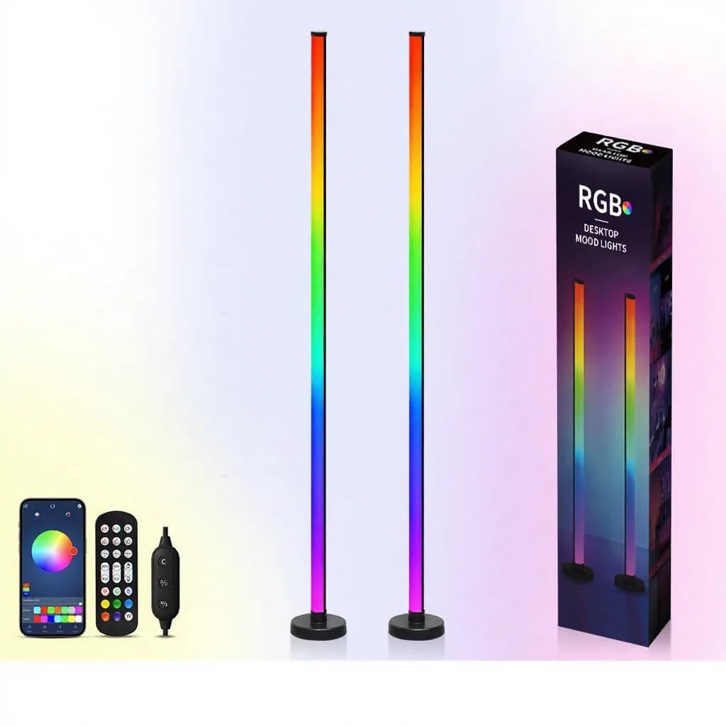 Напольная RGB-лампа с синхронизацией музыки, управлением через приложение и пульт