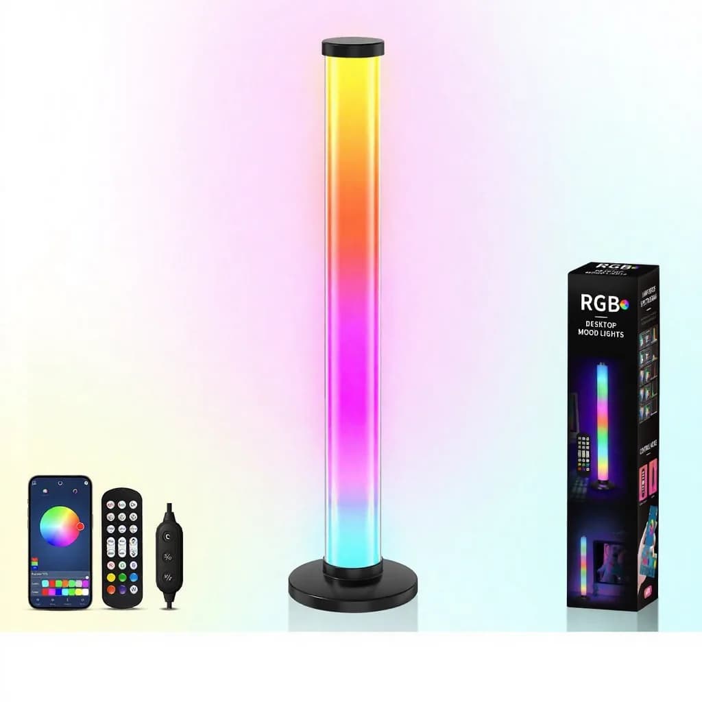 Настольная USB лампа RGB 360° с реакцией на звук и атмосферной подсветкой