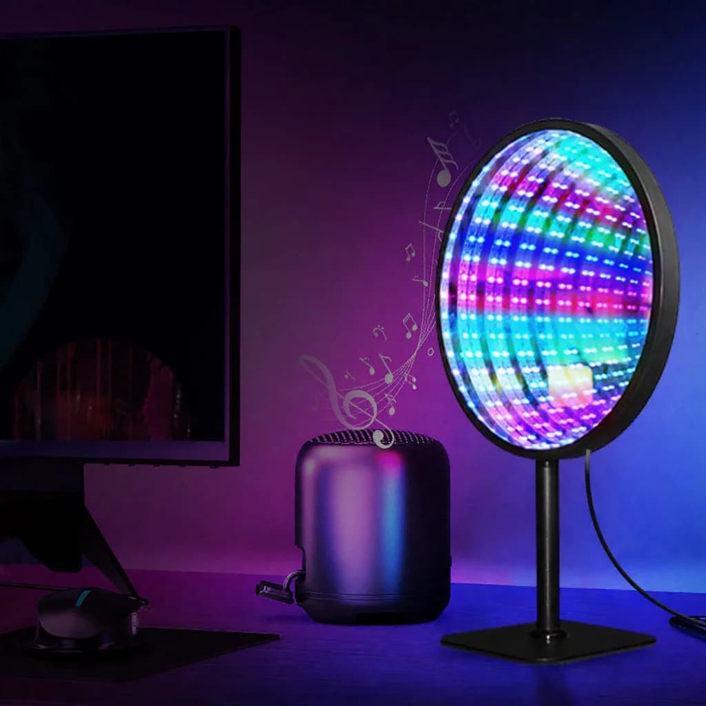 Круглое акриловое зеркало бесконечности 3D «Бездна» USB RGB-лампа