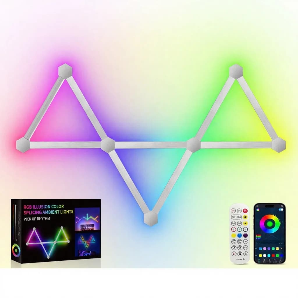 Умные светодиодные настенные панели RGB с управлением через приложение и синхронизацией музыки