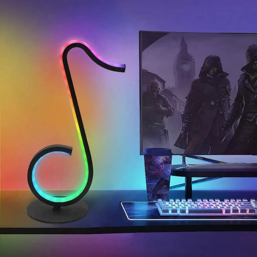 Настольная RGB-лампа в виде ноты с пультом ДУ, питание от USB