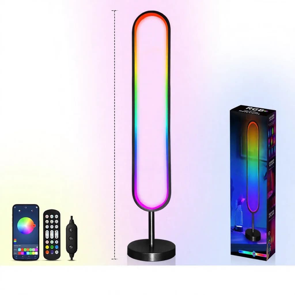 U-образный напольный RGB-светильник с реакцией на звук и управлением через приложение