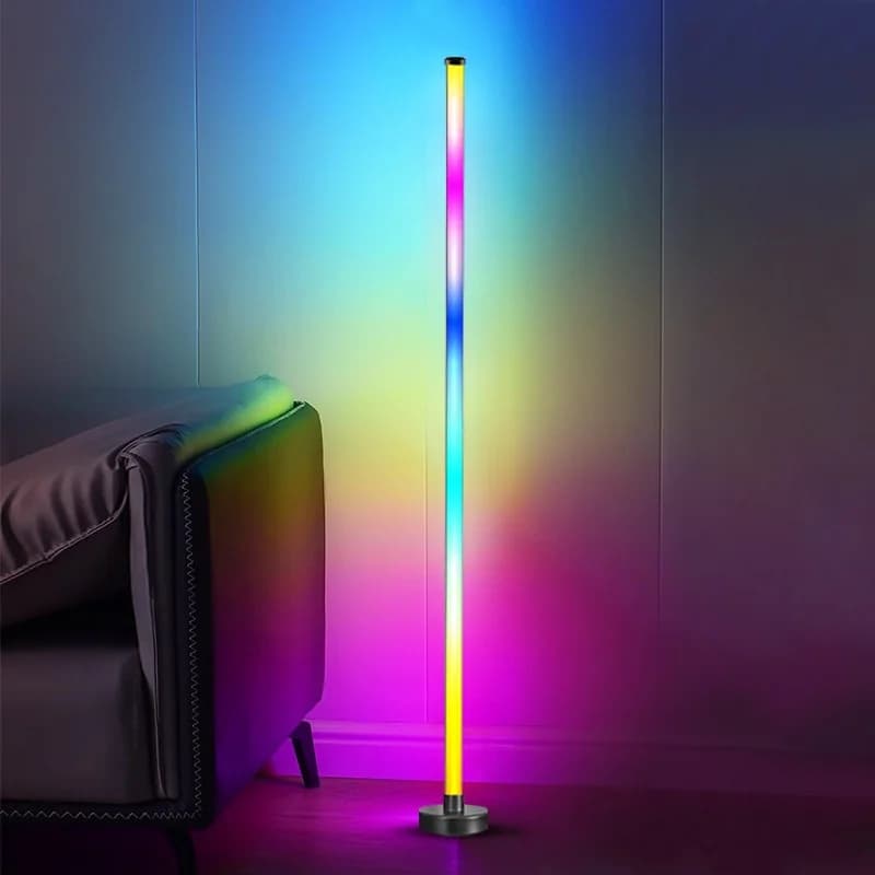 Угловая напольная лампа RGB с синхронизацией музыки, управлением через приложение и пульт