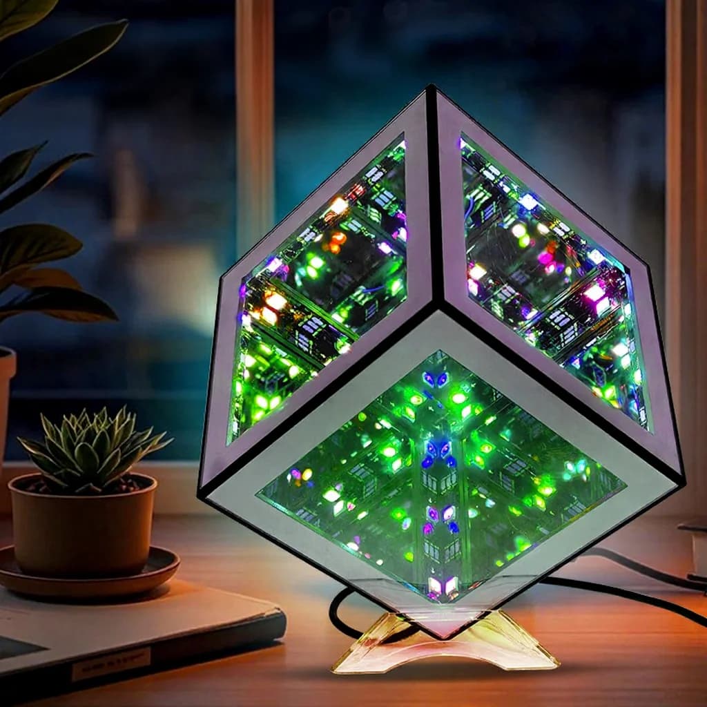 3D-лампа «Бесконечный куб» с RGB-подсветкой и реакцией на звук