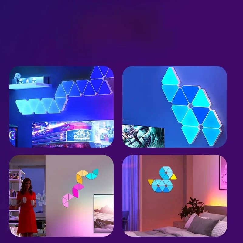 Умный набор треугольных светодиодных настенных светильников RGB для игр