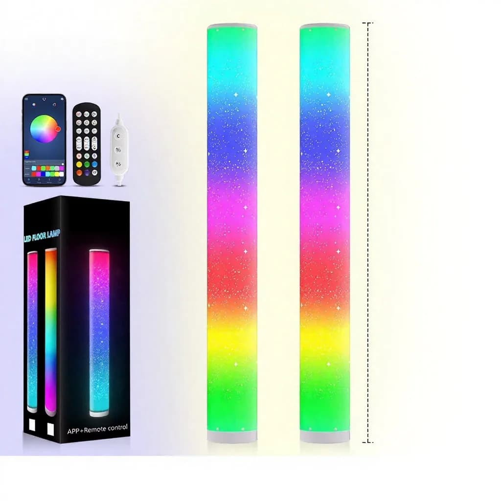 Напольный RGB-светильник со звездным эффектом и пультом ДУ