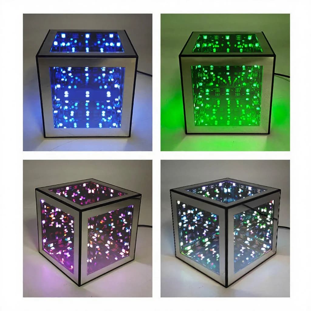 3D-лампа «Бесконечный куб» с RGB-подсветкой и реакцией на звук