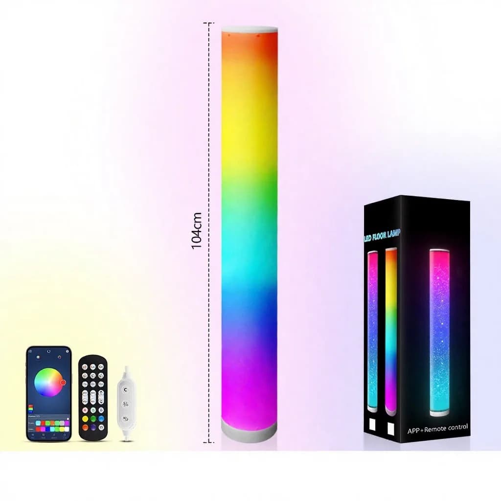 Напольная лампа-цилиндр RGB с пультом и синхронизацией музыки
