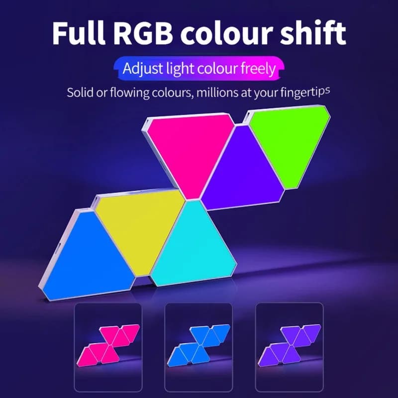 Умный набор треугольных светодиодных настенных светильников RGB для игр