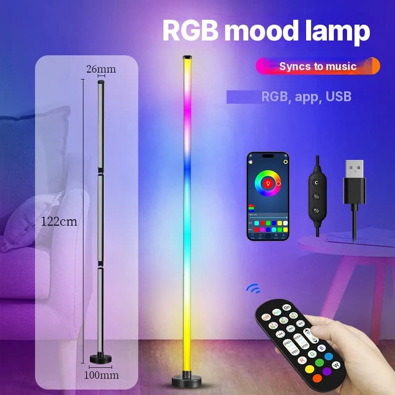 Напольный RGB-светильник с синхронизацией музыки и приложением