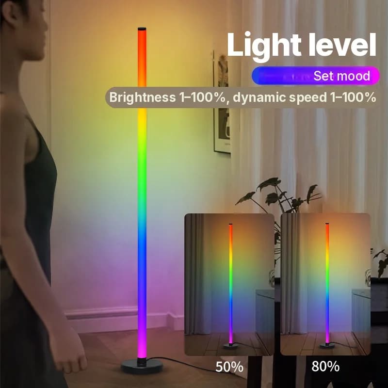 Напольная лампа RGB модульной конструкции с синхронизацией музыки и управлением через приложение