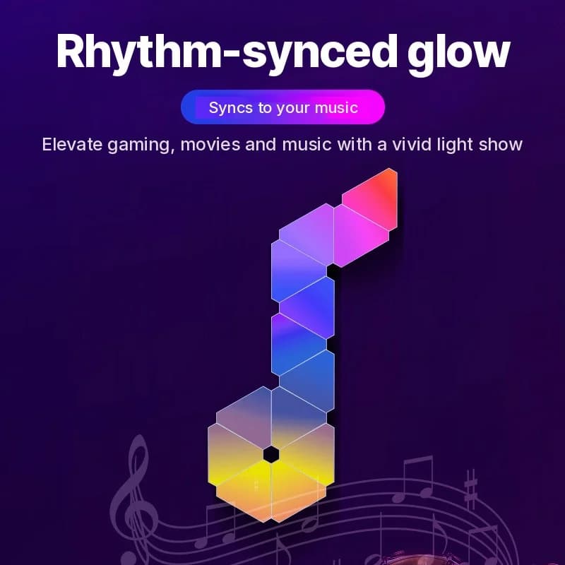 Умный набор треугольных светодиодных настенных светильников RGB для игр