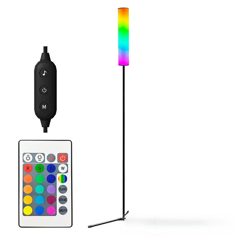 Напольная лампа-тренога RGB LED с пультом для спальни и гостиной