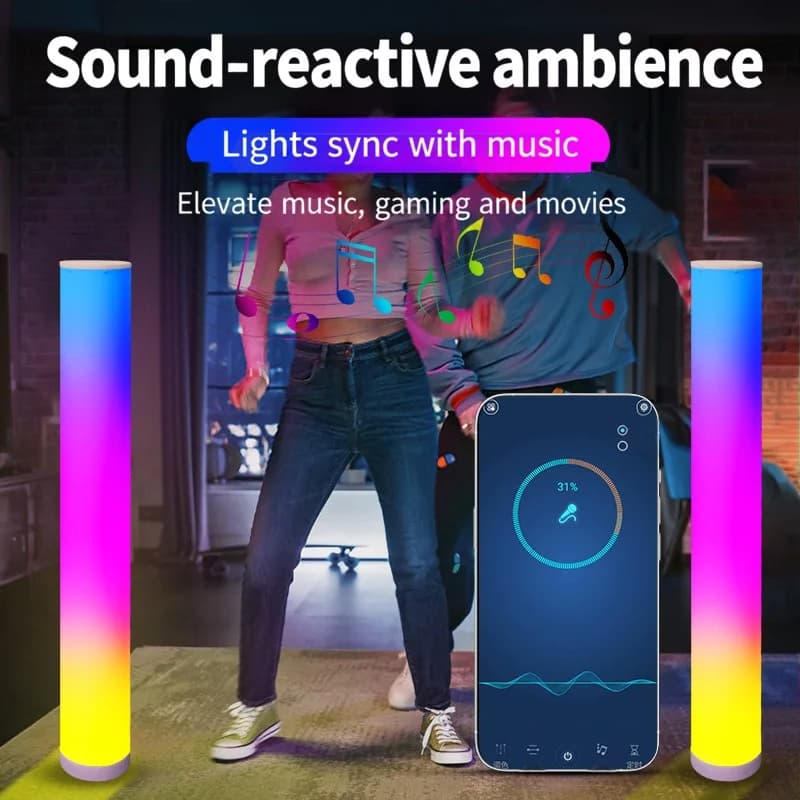 Напольная лампа RGB с пультом и управлением через приложение для игровой комнаты