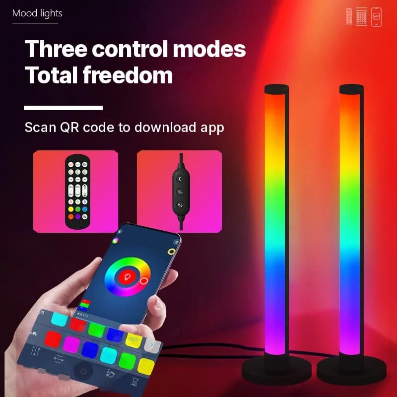 Настольная RGB-лампа с реакцией на звук и управлением через приложение